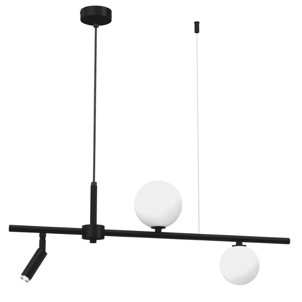 Milagro - Κρεμαστό 3φωτο Φωτιστικό Sirio 75cm Μαύρο Λευκό