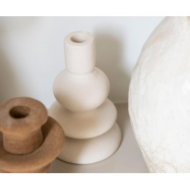 Andrea House - Κεραμικό Κηροπήγιο White Small