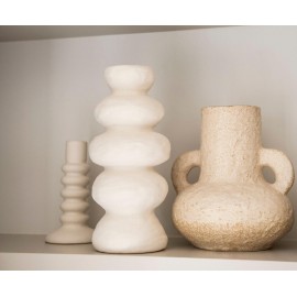 Andrea House - Κεραμικό Κηροπήγιο White Large