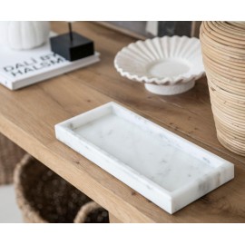 Andrea House - Μαρμάρινος Παραλληλόγραμμος Δίσκος White 30x13cm