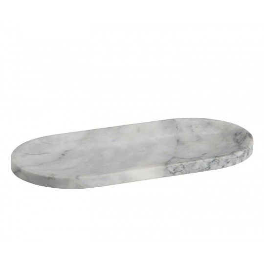 Andrea House - Μαρμάρινος Οβάλ Δίσκος White 30x15cm
