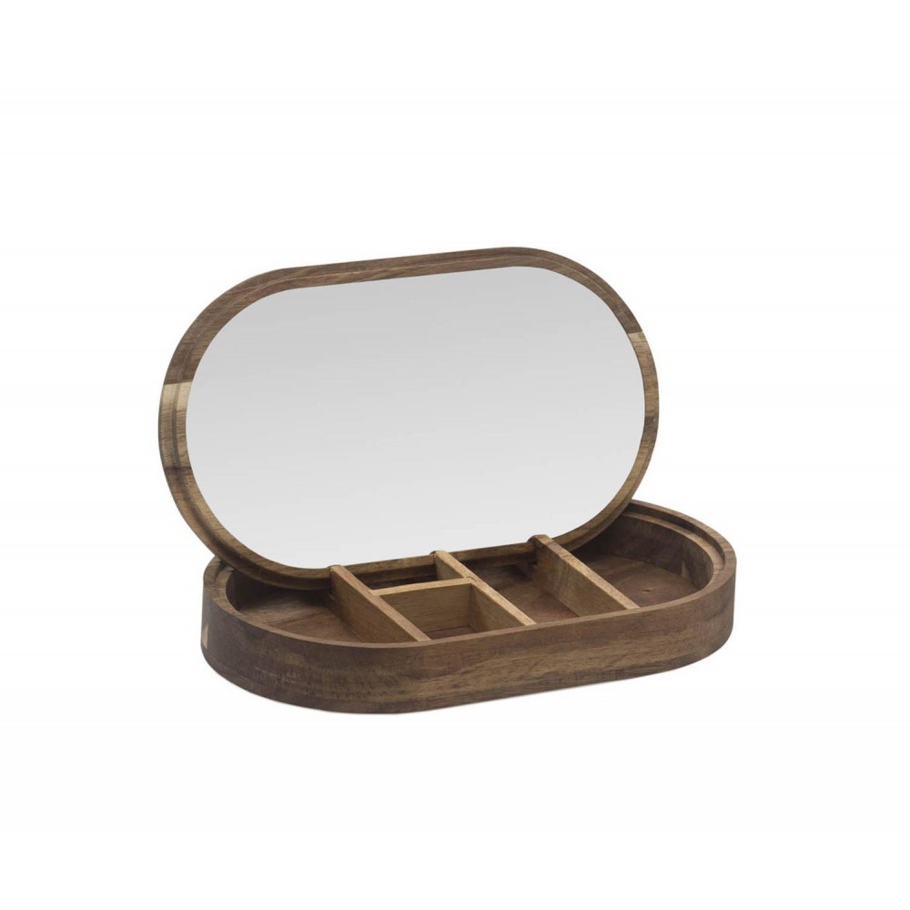 Andrea House - Κουτί Αποθήκευσης Κοσμημάτων Με Καθρέφτη Acacia Wood