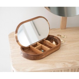 Andrea House - Κουτί Αποθήκευσης Κοσμημάτων Με Καθρέφτη Acacia Wood
