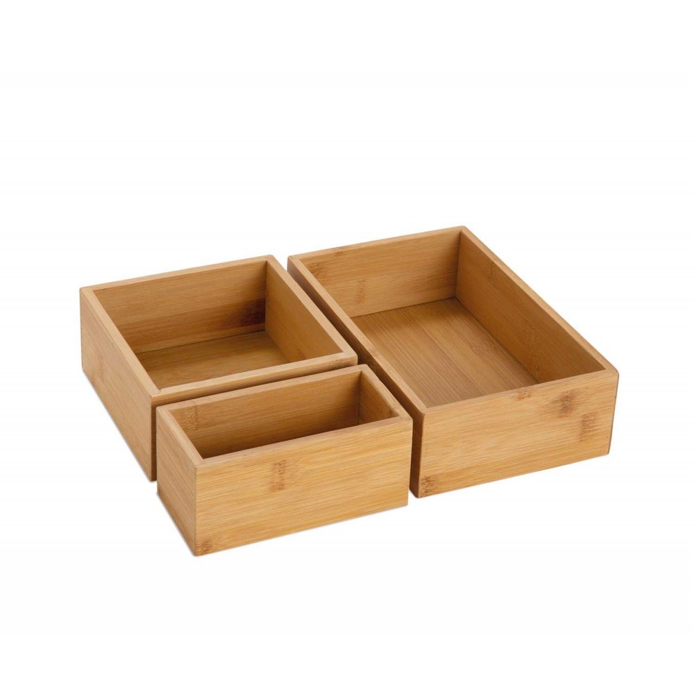 Andrea House - Σετ 3 Κουτιά Ανοιχτής Αποθήκευσης Bamboo