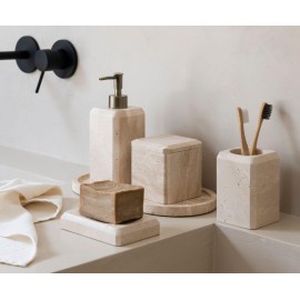 Andrea House - Μαρμάρινο Ποτηράκι Για Οδοντόβουρτσες Travertine Marble