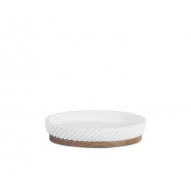 Andrea House - Βάση Για Σαπούνι Polyresin Stripes Acacia Wood