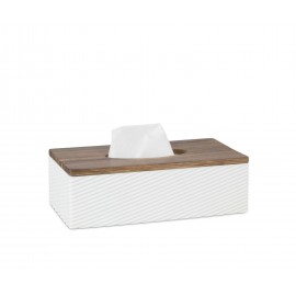 Andrea House - Θήκη Για Χαρτομάντηλα Polyresin Stripes Acacia Wood