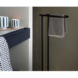 Andrea House - Βάση Δαπέδου Για Πετσέτες Black Metal