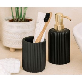 Andrea House - Ποτηράκι Για Οδοντόβουρτσες Black Stripes