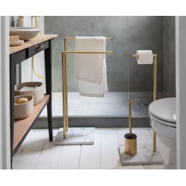 Andrea House - Βάση Δαπέδου Για Χαρτί Τουαλέτας & Πιγκάλ Μπάνιου Gold Metal