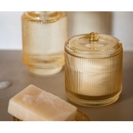 Andrea House - Γυάλινο Βάζο Μπάνιου Vintage Crystal Yellow