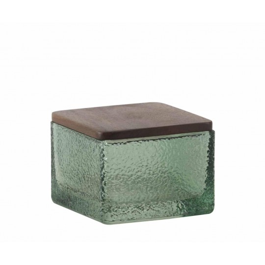 Andrea House - Γυάλινο Βάζο Μπάνιου Green Martele