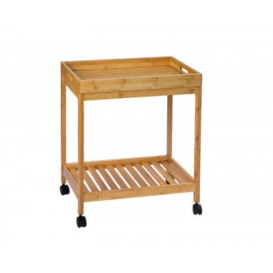 Andrea House - Τρόλει Κουζίνας 2 Επιπέδων Με Αφαιρούμενο Δίσκο Bamboo Andrea House - Τρόλει Κουζίνας 2 Επιπέδων Με Αφαιρούμενο Δίσκο Bamboo