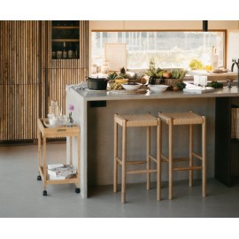 Andrea House - Τρόλει Κουζίνας 2 Επιπέδων Με Αφαιρούμενο Δίσκο Bamboo Andrea House - Τρόλει Κουζίνας 2 Επιπέδων Με Αφαιρούμενο Δίσκο Bamboo