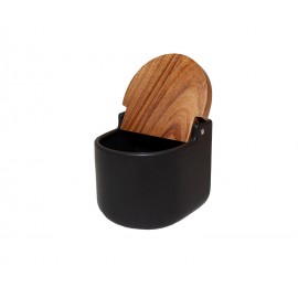 Andrea House - Κεραμικό Δοχείο Για Αλάτι Ceramic Black/Acacia