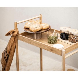 Andrea House - Τρόλει Κουζίνας 2 Επιπέδων Bamboo Με Λαβή 'Ωθησης Andrea House - Τρόλει Κουζίνας 2 Επιπέδων Bamboo Με Λαβή 'Ωθησης