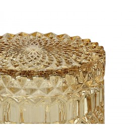 Andrea House - Γυάλινο Κουτί Μπάνιου Yellow Glass Ø9cm