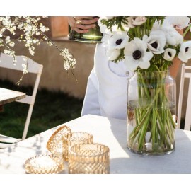 Andrea House - Γυάλινο Κουτί Μπάνιου Yellow Glass Ø10,5cm