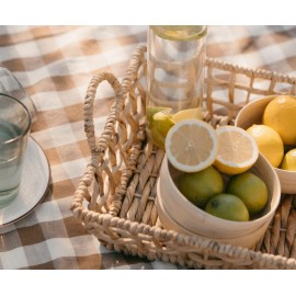 Andrea House - Πλεκτός Δίσκος Με Χερούλια Water Hyacinth