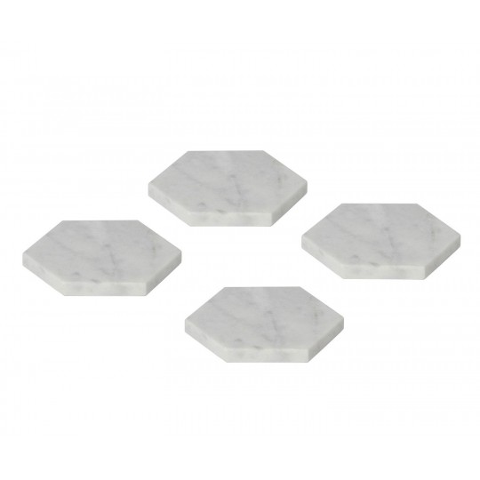 Andrea House - Σετ 4 Μαρμάρινα Σουβέρ Hexagon Ø10cm