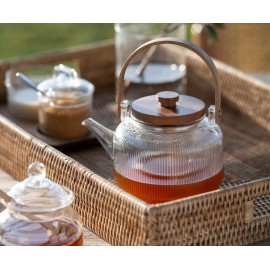 Andrea House - Γυάλινη Τσαγιέρα Με Φίλτρο Acacia 1L