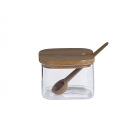 Andrea House - Σετ 3 Βάζα Για Καφέ/Ζάχαρη Glass Stripes Acacia Andrea House - Σετ 3 Βάζα Για Καφέ/Ζάχαρη Glass Stripes Acacia