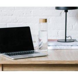 Andrea House - Γυάλινο Μπουκάλι Με Καπάκι Bamboo 1L