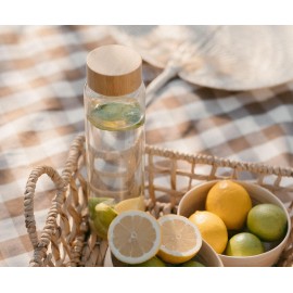 Andrea House - Γυάλινο Μπουκάλι Με Καπάκι Bamboo 1L