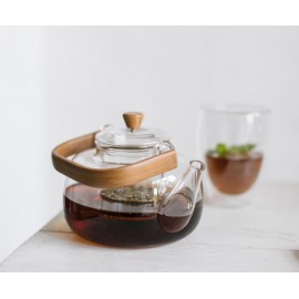 Andrea House - Γυάλινη Τσαγιέρα Με Φίλτρο Και Bamboo Λαβή 1L