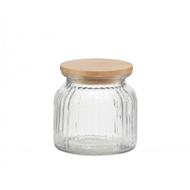 Andrea House - Γυάλινο Δοχείο Με Καπάκι Bamboo 600ml