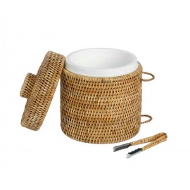 Andrea House - Θήκη Για Παγάκια Με Λαβίδα Rattan Ø20