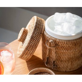 Andrea House - Θήκη Για Παγάκια Με Λαβίδα Rattan Ø20