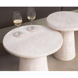 Andrea House - Σετ 4 Στρογγυλά Σουβέρ Travertine