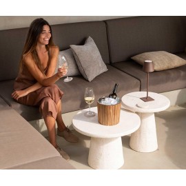 Andrea House - Σετ 4 Στρογγυλά Σουβέρ Travertine