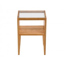 Andrea House - Κομοδίνο Με Ράφι Ash Wood/Glass