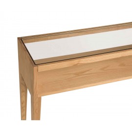 Andrea House - Κονσόλα Με Ράφι Ash Wood/Glass