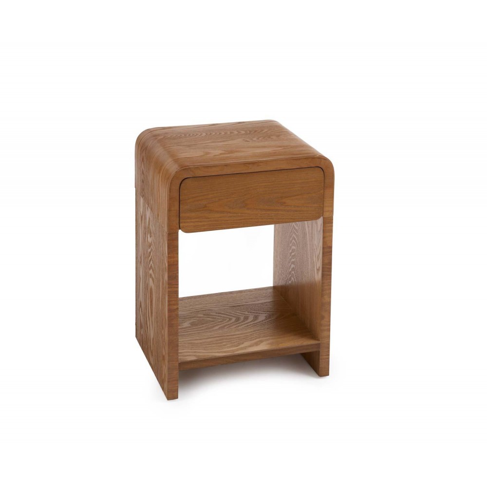 Andrea House - Κομοδίνο Με 1 Συρτάρι Dark Ash Wood