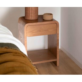 Andrea House - Κομοδίνο Με 1 Συρτάρι Dark Ash Wood