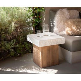 Andrea House - Τραπέζι Σαλανιού Wood Effect 50x50cm  Andrea House - Τραπέζι Σαλανιού Wood Effect 50x50cm