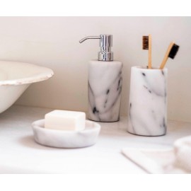 Andrea House - Αντλία Για Σαπούνι White Marble/Silver