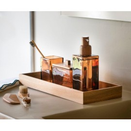 Andrea House - Γυάλινο Βάζο Μπάνιου Brown Glass