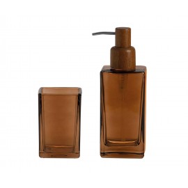 Andrea House - Ποτηράκι Για Οδοντόβουρτσες Brown Glass