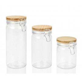 Andrea House - Γυάλινο Δοχείο Με Κλιπ Medium