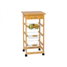 Andrea House - Τρόλει Κουζίνας 4 Επιπέδων Με Αφαιρούμενο Συρτάρι Bamboo