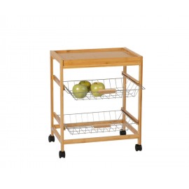 Andrea House - Τρόλει Κουζίνας 3 Επιπέδων Με Αφαιρούμενο Δίσκο Bamboo