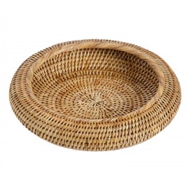 Andrea House - Βαθιά Στρογγυλή Διακοσμητική Πιατέλα Rattan Ø30