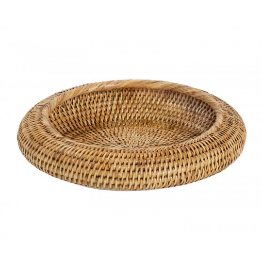 Andrea House - Βαθιά Στρογγυλή Διακοσμητική Πιατέλα Rattan Ø30