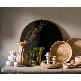 Andrea House - Καθρεφτης Τοίχου Gold Metal Ø70X3cm