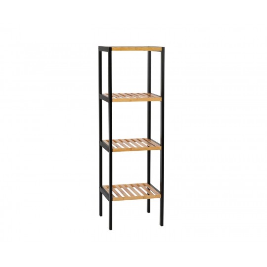 Andrea House - Ραφιέρα Μπάνιου 4 Επιπέδων Black Industrial Bamboo