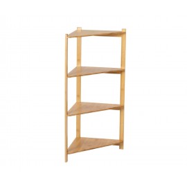 Andrea House - Γωνιακή Ραφιέρα Με 4 Ράφια Bamboo 34 x 34 x 85cm